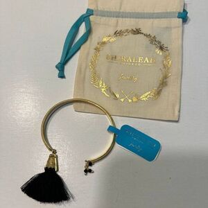 ShiraLeah Chicago‎ Jewelry Gold Tone Bangle Bracelet with Black Tassel